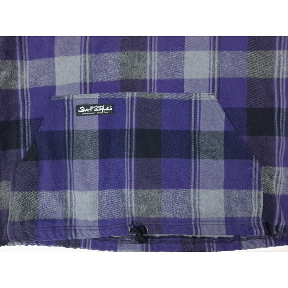 Vtg 90s Grunge Surf Style Myrtle Beach Golf Plaid Hoodie Made In USA Mens XL EUC - Picture 3 of 10